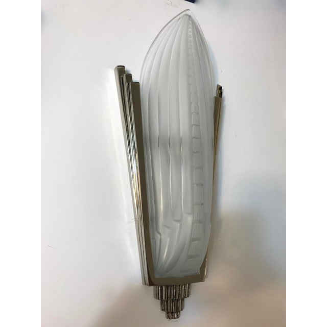 Art Deco French Art Deco Sconces Signed by Genet Et Michon - a Pair For Sale - Image 3 of 10