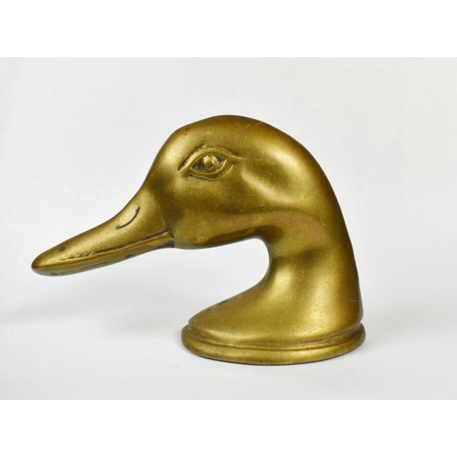 Metal Vintage Solid Brass Mallard Duck Head Bottle Cap Opener For Sale - Image 7 of 7