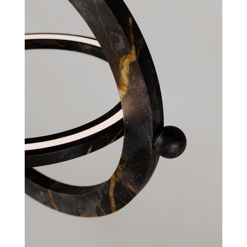 Stone Black Marble and Stone Ring-Shaped Gaïa Lamp by Esther Knopfler For Sale - Image 7 of 16
