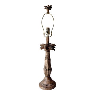 1990s Faux Bois Palm Tree Lamp For Sale