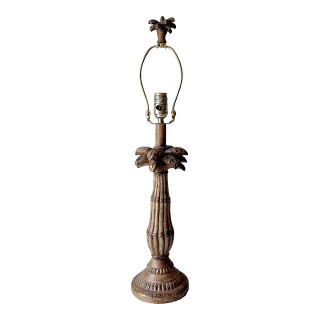 1990s Faux Bois Palm Tree Lamp For Sale