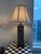 Contemporary Attributed to Uttermost Carved Wood Table Lamps W/ Shades (32"h) - a Pair For Sale - Image 3 of 12