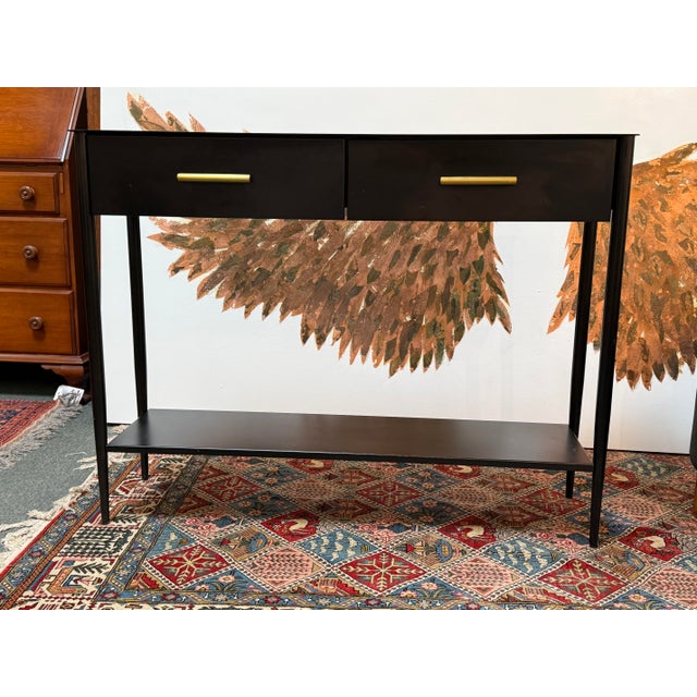 West Elm Metalwork Console Table For Sale - Image 9 of 12
