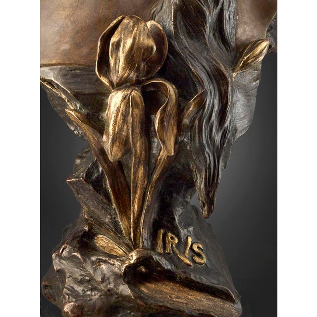 Emmanuel Villanis, Iris, 1890s, Bronze on Marble Base For Sale - Image 10 of 12