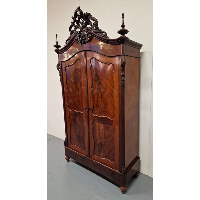 Biedermeier Style Linen Cabinet in Mahogany For Sale - Image 5 of 8