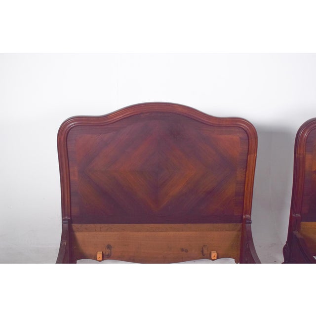 Louis XV Rosewood Veneered Single Beds, 1890, Set of 2 For Sale - Image 9 of 14