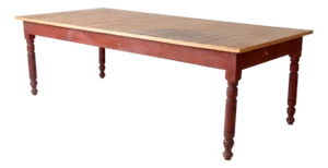 Antique Farmhouse Harvest Table, 8 Ft