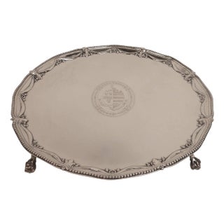 Large George III Sterling Silver Salver by John Carter, circa 1776 For Sale