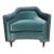 Caracole Modern Double Edge Accent Chair in Rich Teal Velvet For Sale