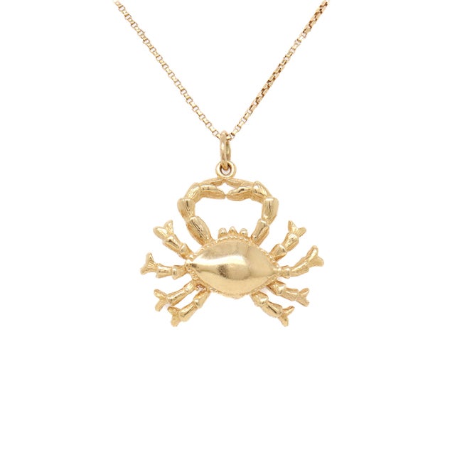 Late 20th Century Vintage 14k Gold Figural Crab Pendant or Charm for a Bracelet For Sale - Image 5 of 11