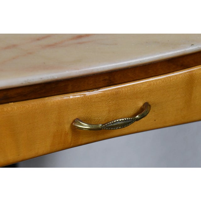 1950s Italian Demilune Vanity Console Table and Mirror - 2 Pieces For Sale - Image 6 of 12