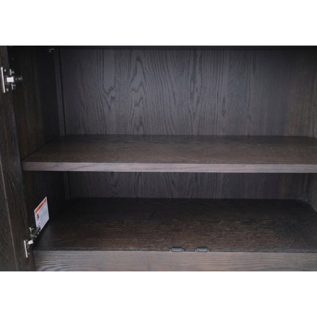 Restoration Hardware Machinto 4-Door Media Console in Brown Oak For Sale In Miami - Image 6 of 7