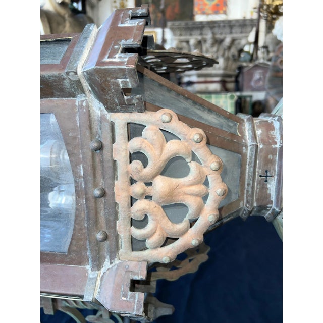 Gothic 1920s Spanish/ Gothic Revival Oversized Outdoor Single Sconce For Sale - Image 3 of 12