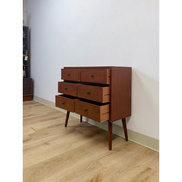 MCM Style Six Drawer Chest, Mid Century Modern Wood Storage For Sale - Image 10 of 11