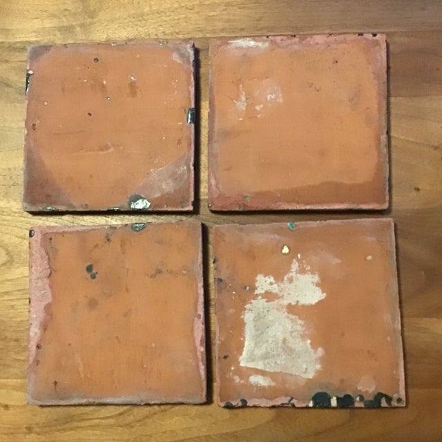 Taylor Vintage Tile California Spanish Revival Tiles Set of 4 For Sale In Los Angeles - Image 6 of 6
