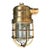 Early 20th Century Wiska Brass Cage Ship Ceiling Light With Two Side Conduits For Sale