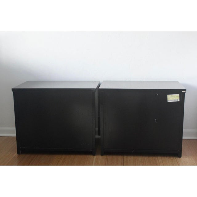 1990s Vintage Italian Giorgio Collection Snakewood Black Lacquered Three Drawer Nightstands Side Tables -a Pair For Sale - Image 12 of 18