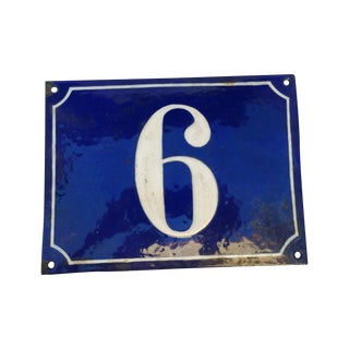 Domed French Cobalt Enamel Street Sign For Sale
