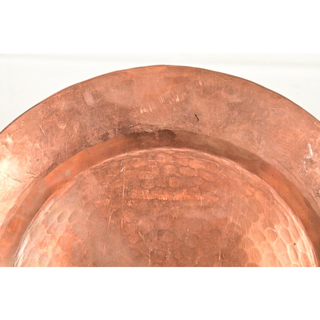 Roycroft Style Arts & Crafts Hammered Copper Charger Plate or Tray For Sale In South Bend - Image 6 of 11