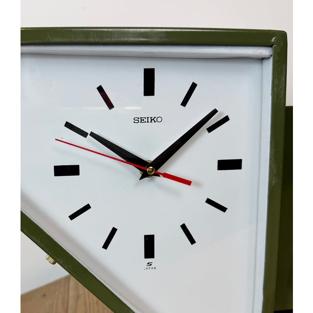 Vintage Green Ships Double-Sided Wall Clock from Seiko, 1970s For Sale - Image 4 of 18