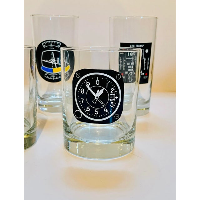 Mid-Century Modern Mid 20th Century Aviation Glasses- Set of Six For Sale - Image 3 of 7