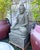 Vintage beautiful solid hand carved stone sitting large Buddha statue. Buddha is sitting atop a block pedestal with...