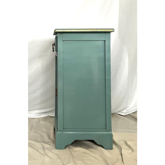 Solid Wood Parcel Gilt Chinoiserie Bedside Table For Sale - Image 6 of 7