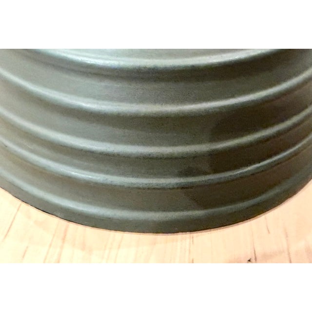 Vintage Rare Pennsylvania Dutch Hand Painted Classic Black Wooden Bowl Signed 12" For Sale In New York - Image 6 of 10