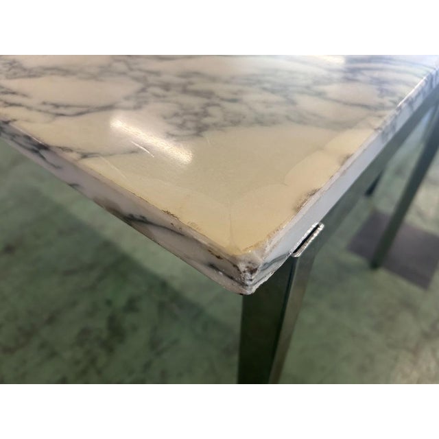 Marble and Metal Table attributed to Florence Knoll, 1960 For Sale - Image 4 of 11