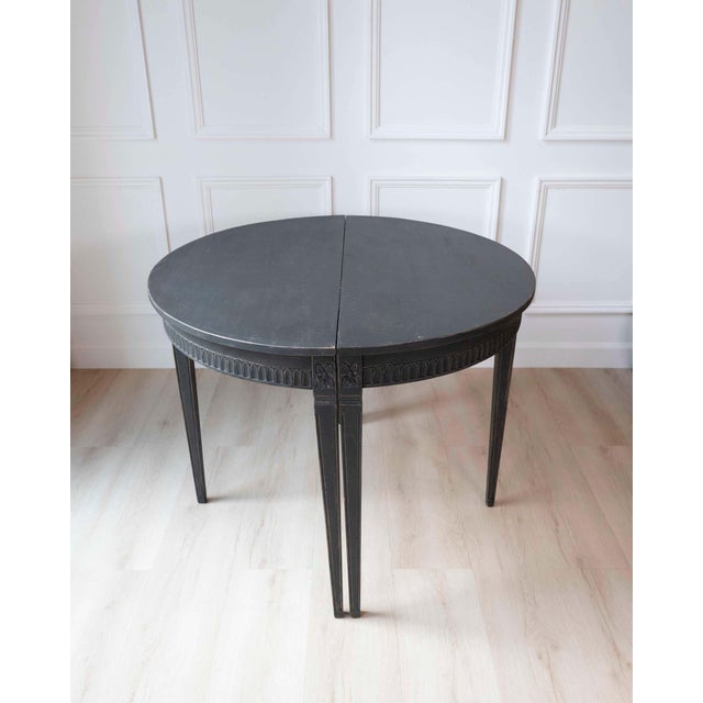 Black Pair of Swedish Demi-Lune Tables, circa 1880 For Sale - Image 8 of 11