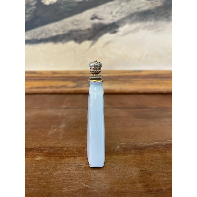 Vintage 1970s German Perfume Bottle With Crown Top and Floral Motif For Sale - Image 4 of 6