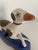 Staffordshire Potteries Vintage Staffordshire Blue Pillow Whippet Inkwell For Sale - Image 4 of 6