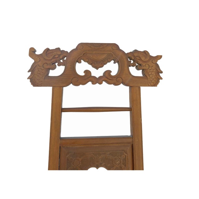 Chinoiserie Chinese Oriental Wood Carving Cloth Rack Panel Wash Basin Stand For Sale - Image 3 of 7