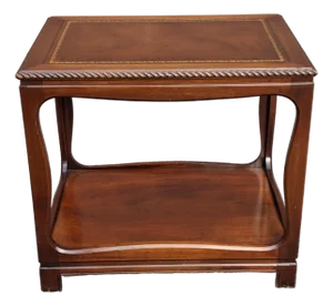 William IV Style Mahogany and Tooled Leather Inset Top Side Table