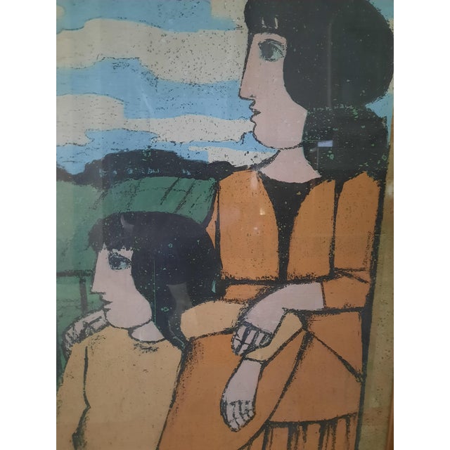 Domenico Cantatore, Accanto a te, Polymaterial Silkscreen, 1950s For Sale - Image 12 of 18