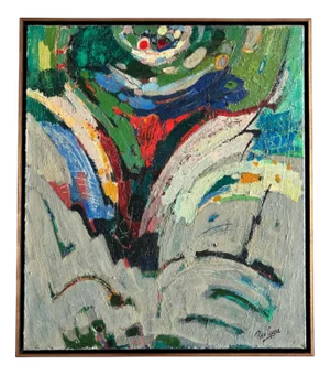 Rien Goené, Abstract Composition, 1960s, Oil on Canvas, Framed