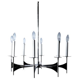 Eight-Light Spoke Chandelier by Sciolari For Sale