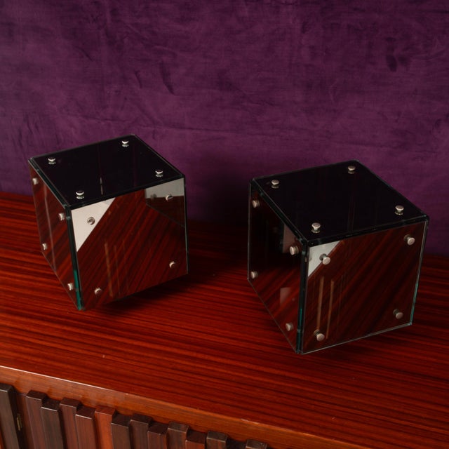 Italian Prisma Glass and Mirrored Table Lamps by Studio A.R.D.I.T.I for Sormani, 1970s, Set of 2 For Sale - Image 9 of 18