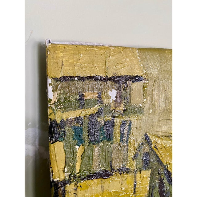 1980s Nanci Blair Closson Crowded Harbor Hand Signed Original Impasto Painting on Canvas Large For Sale - Image 4 of 12