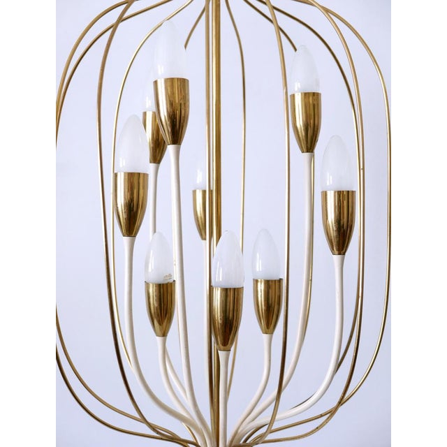 Mid-Century Modern Mid-Century Modern Nine-Flamed Pendant Lamp, Germany, 1950s For Sale - Image 3 of 18