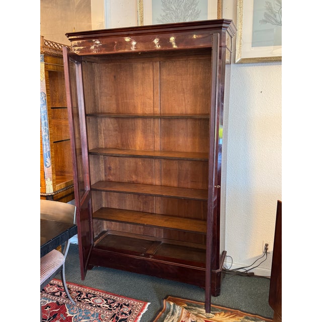 English 19th Century Rosewood + Mahogany Restored Library Cabinet For Sale - Image 3 of 12