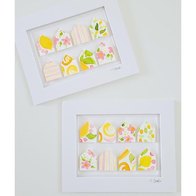 Abstract "Little Lemon Houses No. 2" Original Abstract Collage by Suzanne MacCrone Rogers For Sale - Image 3 of 6