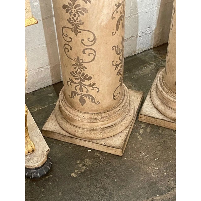Mid 20th Century Italian Painted Wood Pedestals - a Pair For Sale - Image 4 of 8