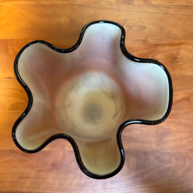 Glass Micheal Nourot Red Satin Series Art Glass Vase For Sale - Image 7 of 12