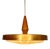 Mid-Century Danish Copper Pendant Lamp with Teak Top and Sculptural Acrylic Diffuser, 1960s For Sale