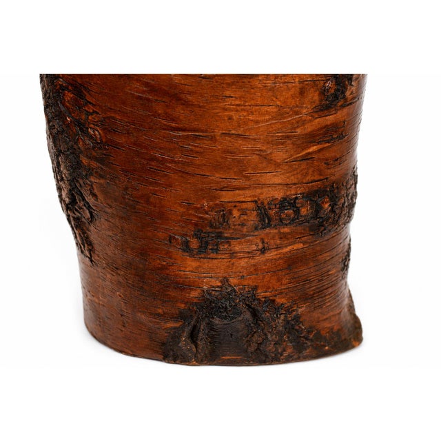 Antique Whole Root Solid Wood Brush Pot Vase Jar 15.75 Lb For Sale - Image 12 of 17