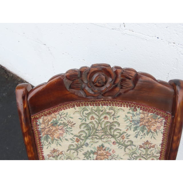 Early 20th Century Victorian Early 1900s Solid Wood Folding Rocking Chair 6897 For Sale - Image 5 of 12