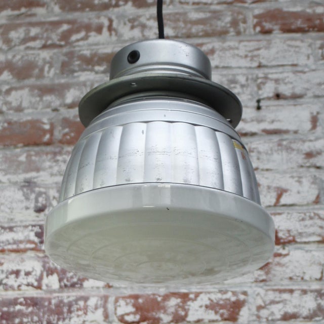 Vintage Industrial Mercury Glass Pendant Lamp by Adolf Meyer for Zeiss Ikon For Sale - Image 10 of 14
