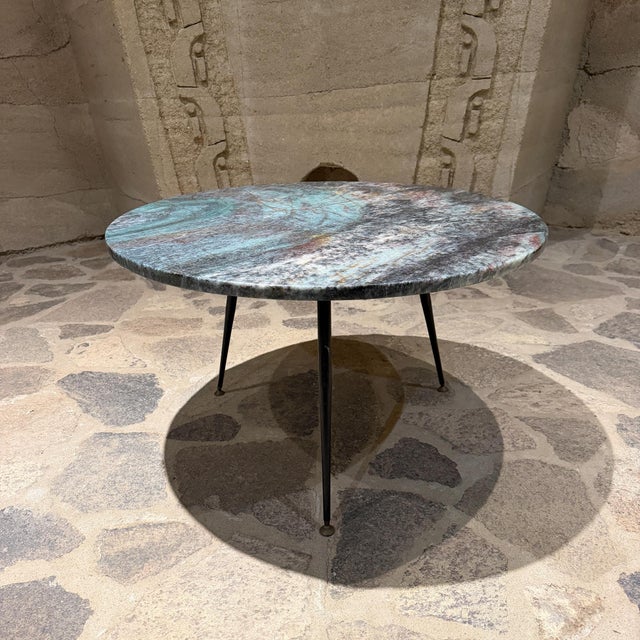 1950s Attributed to Ice Parisi Italian Coffee Table Mid Century Modern Green Stone For Sale - Image 5 of 8