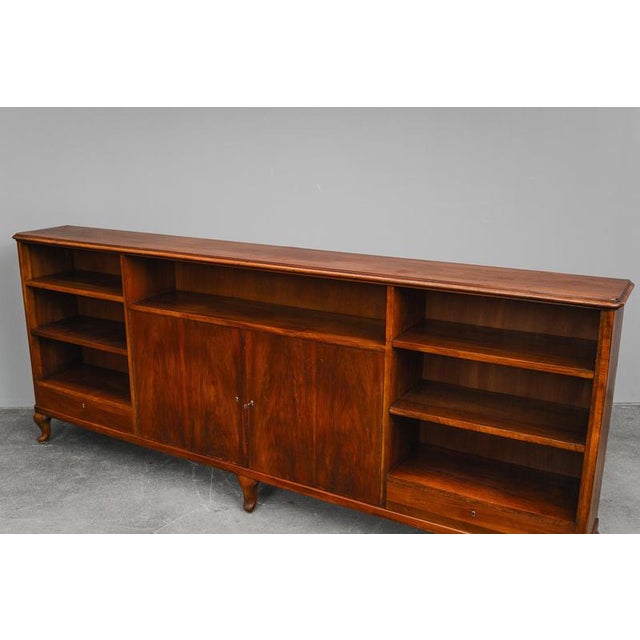 Large Early 20th Century Art Nouveau Bookcase in Walnut For Sale - Image 16 of 18